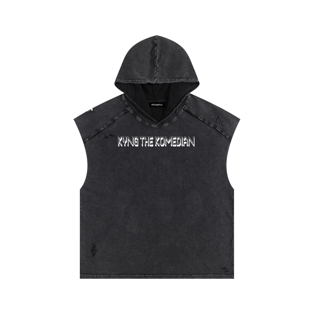Snow Washed Boxy Hooded Tank Top